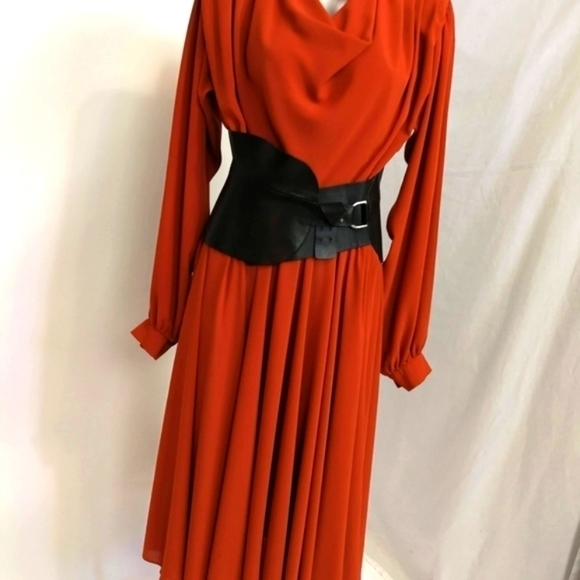 COPY - VINTAGE Grecian Cowl Neck Goddess Dress - 80s Glamour | TheStyleMinr.com - Picture 10 of 17